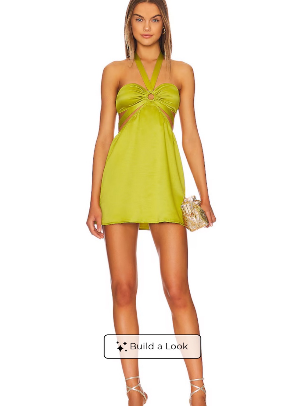 Revolve More to Come Kristen Halter Mini Dress in Chartreuse S